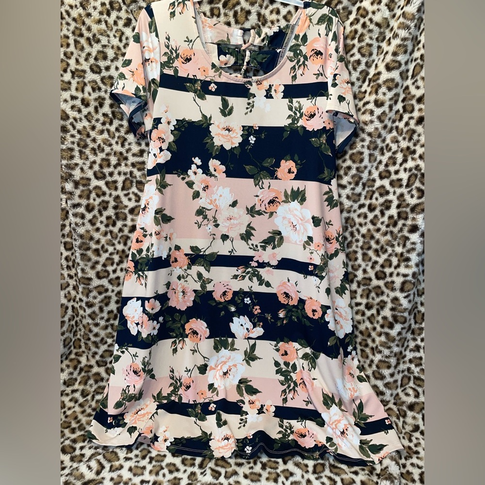 Pink Floral Dress with Pockets